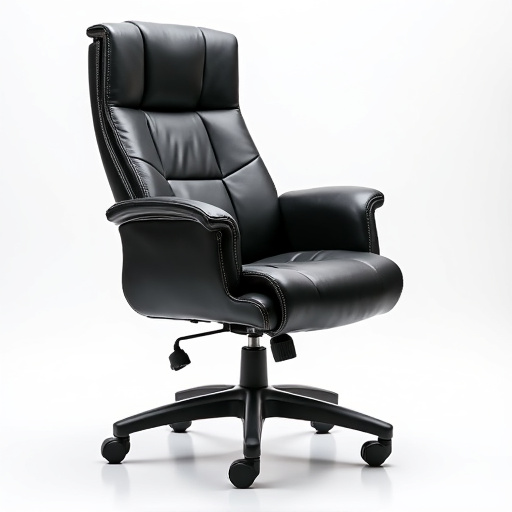 Ergonomic Swivel Executive Office Chair with Padded Armrests and Adjustable Height